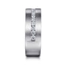 14K White Gold Diamond Men's Wedding Ring in Satin Finish - 0.68 ct