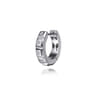 14K White Gold Diamond Mens Angular Cuts Single Huggie Earring - 0.14 ct