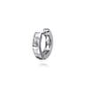 14K White Gold Diamond Mens Angular Cuts Single Huggie Earring - 0.14 ct