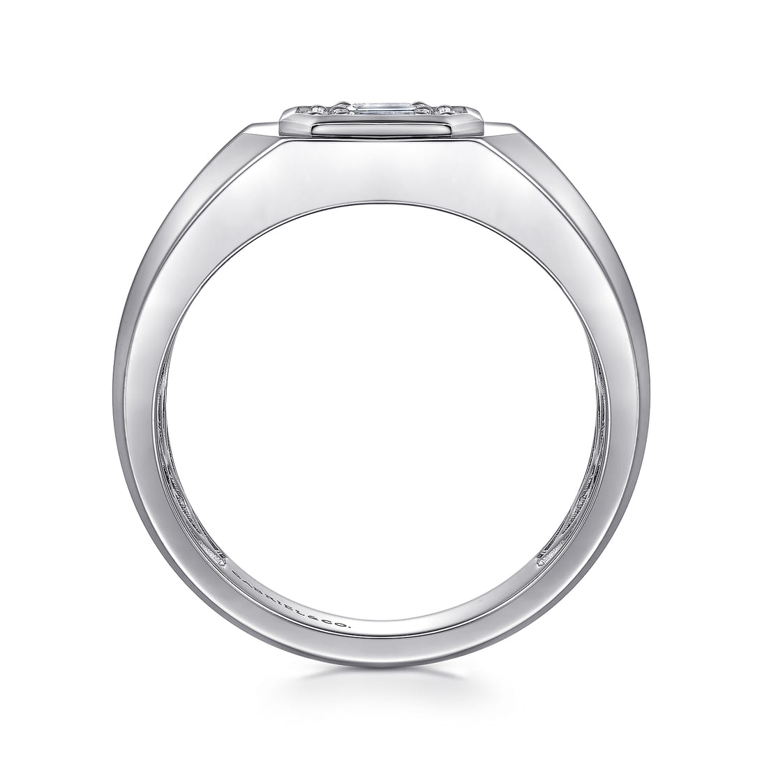 slim fit dress slacks Goldman 18k White Gold Men's Diamond Wedding Band – C. F. Reuschlein  Jewelers main image 0