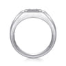 14K White Gold Diamond Mens Engagement Ring in High Polish Finish - 0.44 ct