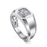 14K White Gold Diamond Mens Engagement Ring in High Polish Finish - 0.44 ct
