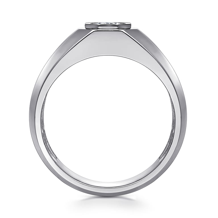 14K White Gold Diamond Mens Engagement Ring in High Polish Finish - 0.5 ct - Shot 2