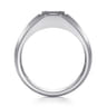 14K White Gold Diamond Mens Engagement Ring in High Polish Finish - 0.5 ct
