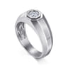 14K White Gold Diamond Mens Engagement Ring in High Polish Finish - 0.5 ct