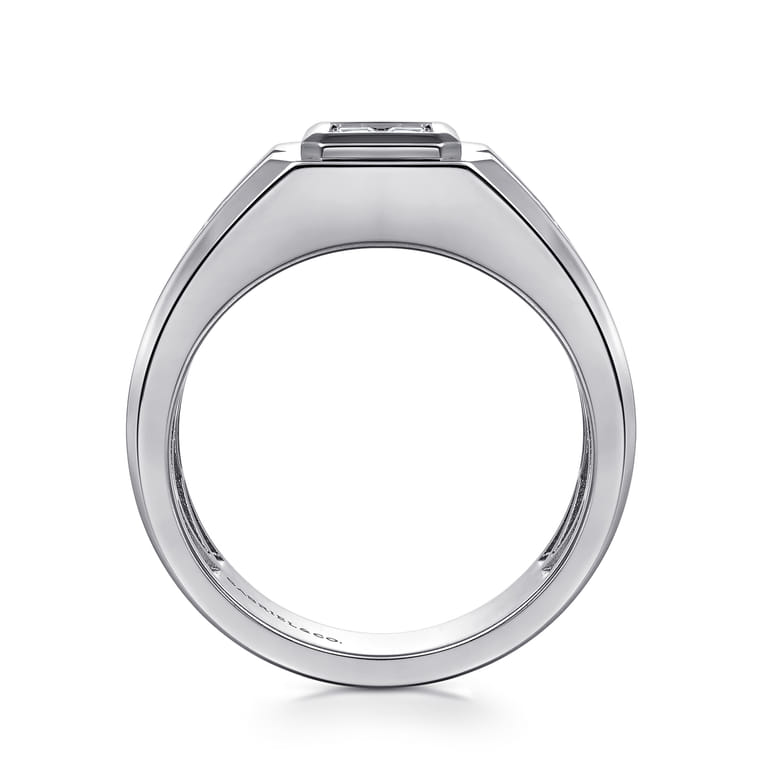 14K White Gold Diamond Mens Engagement Ring in High Polish Finish - 0.5 ct - Shot 2