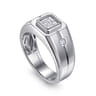14K White Gold Diamond Mens Engagement Ring in High Polish Finish - 0.48 ct