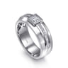 14K White Gold Diamond Mens Engagement Ring in High Polished Finish - 0.98 ct
