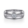 14K White Gold Diamond Mens Engagement Ring in High Polished Finish - 1.01 ct