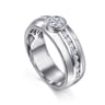 14K White Gold Diamond Mens Engagement Ring in High Polished Finish - 1.01 ct