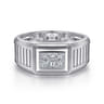 14K White Gold Diamond Mens Ring in High Polished Finish - 0.4 ct