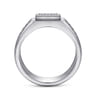 14K White Gold Diamond Mens Ring in High Polished Finish - 0.4 ct