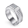 14K White Gold Diamond Mens Ring in High Polished Finish - 0.4 ct
