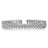 14K White Gold Diamond Mesh Bangle - 2.5 ct