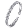 14K White Gold Diamond Mesh Bangle - 2.5 ct