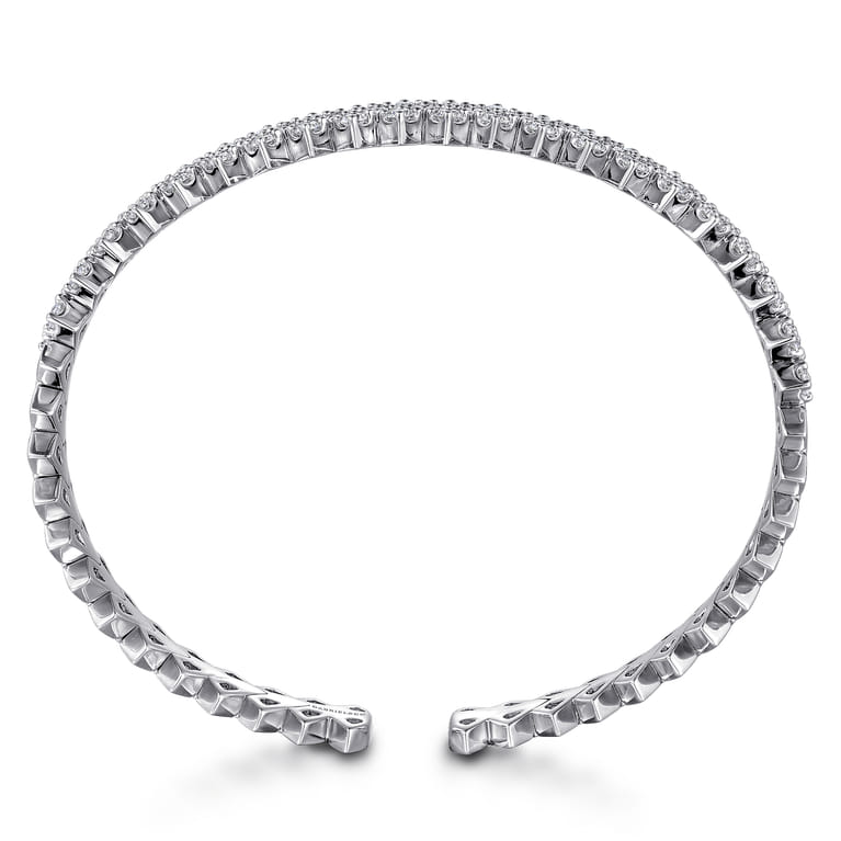 14K White Gold Diamond Mesh Bangle - 2.5 ct - Shot 3