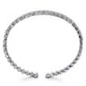 14K White Gold Diamond Mesh Bangle - 2.5 ct