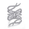 14K White Gold Diamond Multi Row Twisted Vine Ring - 1 ct
