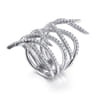 14K White Gold Diamond Multi Row Twisted Vine Ring - 1 ct