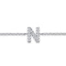 14K White Gold Diamond N Initial Chain Bracelet - 0.08 ct