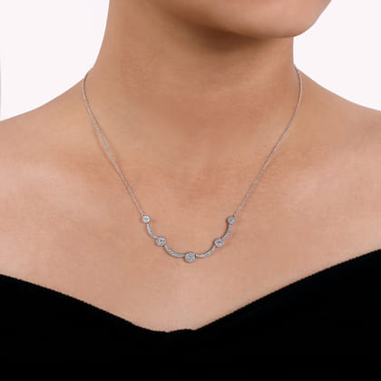 14K White Gold Diamond Necklace