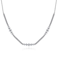 14K White Gold Diamond Necklace