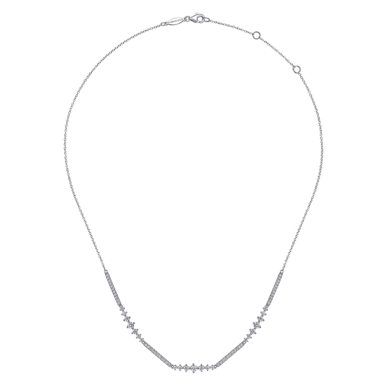 14K White Gold Diamond Necklace - 1.5 ct - Shot 2