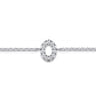 14K White Gold Diamond O Initial Chain Bracelet - 0.07 ct