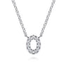 14K White Gold Diamond O Initial Pendant Necklace - 0.07 ct