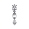 14K White Gold Diamond Oval Link Chain Ladies Ring - 0.06 ct