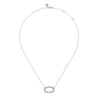 14K White Gold Diamond Oval Pendant Necklace - 0.5 ct