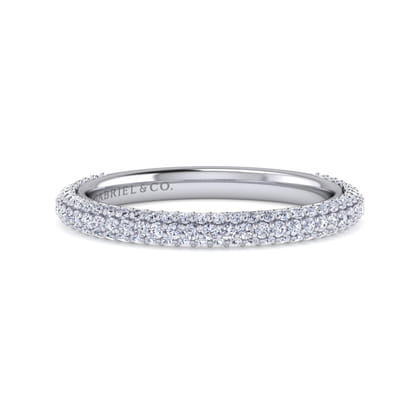 14K White Gold Diamond Pave Anniversary Band