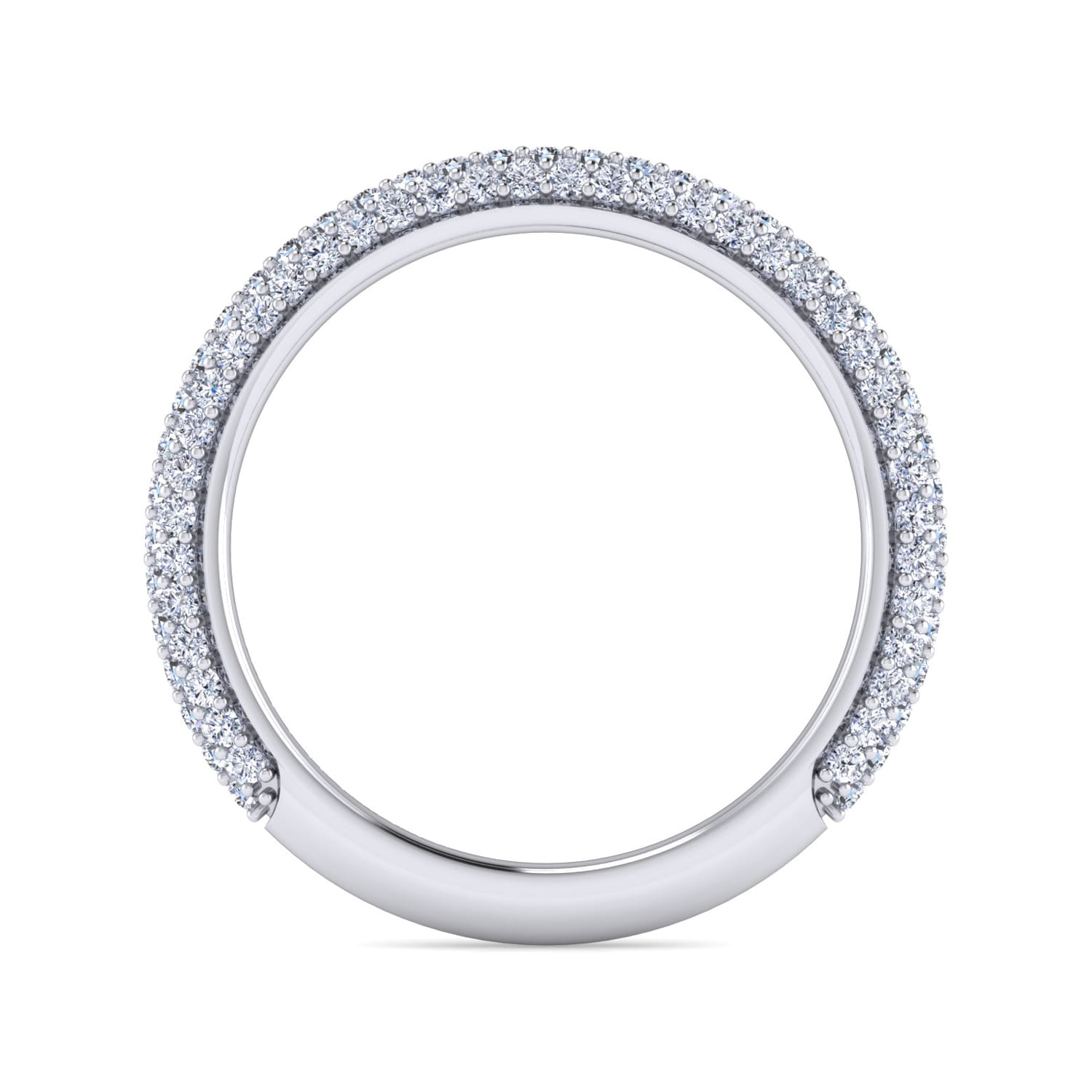 Fancy Wedding Ring in 14k White Gold with Round Natural Diamond at Gabriel & Co. - Shot 2