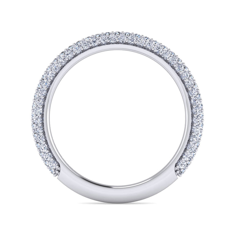 Fancy Wedding Ring in 14k White Gold with Round Natural Diamond at Gabriel & Co. - Shot 2