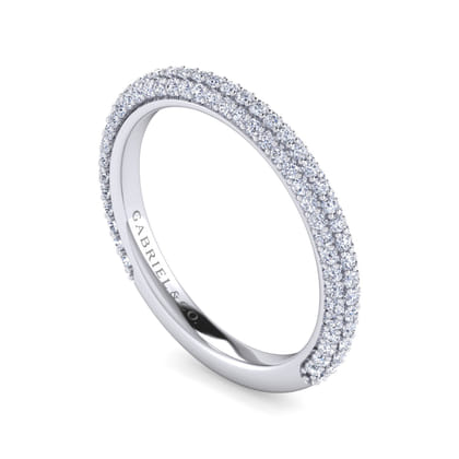 14K White Gold Diamond Pave Anniversary Band
