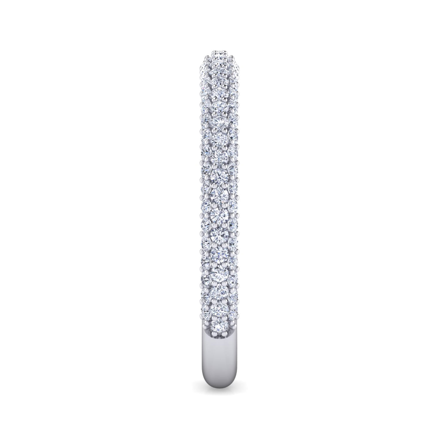 Fancy Wedding Ring in 14k White Gold with Round Natural Diamond at Gabriel & Co. - Shot 4