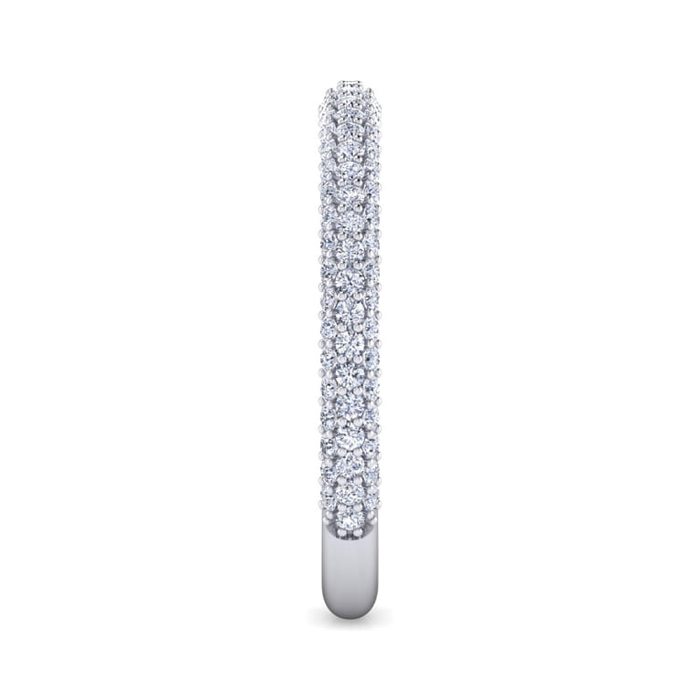 Fancy Wedding Ring in 14k White Gold with Round Natural Diamond at Gabriel & Co. - Shot 4