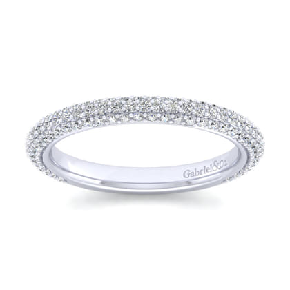 14K White Gold Diamond Pave Anniversary Band