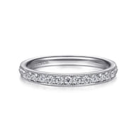 14K White Gold Diamond Pave Band RIng