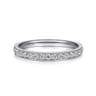 14K White Gold Diamond Pave Band RIng - 0.2 ct