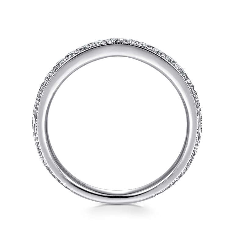 14K White Gold Diamond Pave Band RIng - 0.2 ct - Shot 2