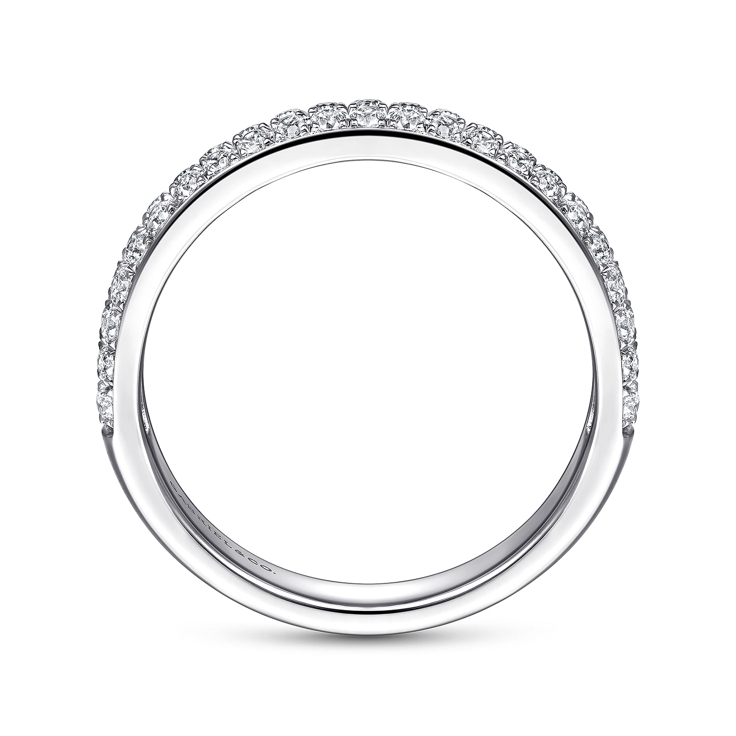 14K White Gold Diamond Pave Band Ring