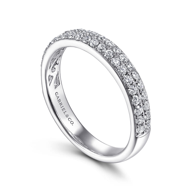 14K White Gold Diamond Pave Band Ring - 0.5 ct - Shot 3