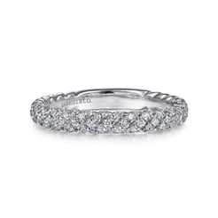 14K White Gold Diamond Pave Band