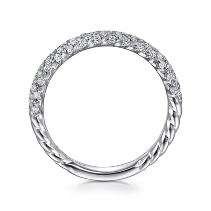 14K White Gold Diamond Pave Band