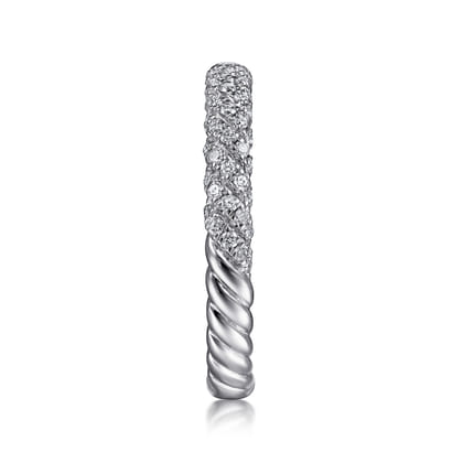 14K White Gold Diamond Pave Band