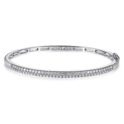 14K White Gold Diamond Pave Bangle