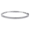 14K White Gold Diamond Pave Bangle - 1.05 ct