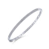 14K White Gold Diamond Pave Bangle - 1.05 ct