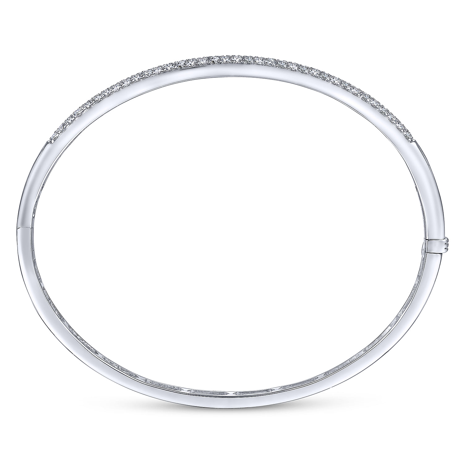 14K White Gold Diamond Pave Bangle - 1.05 ct - Shot 3